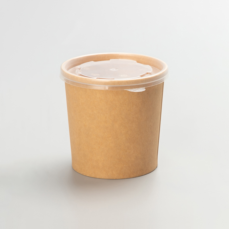 12oz Kraft Paper Soup Bucket with PP Lid