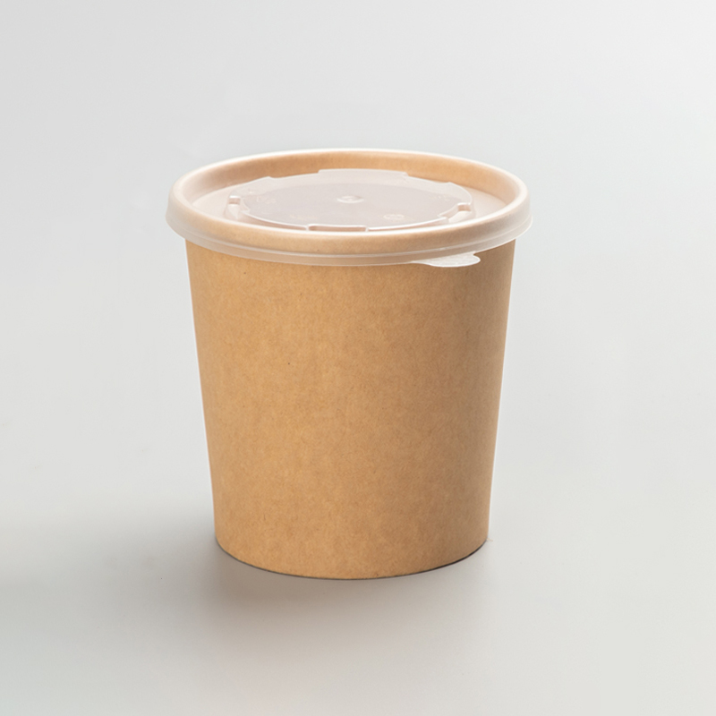 16oz Kraft Paper Soup Bucket with PP Lid