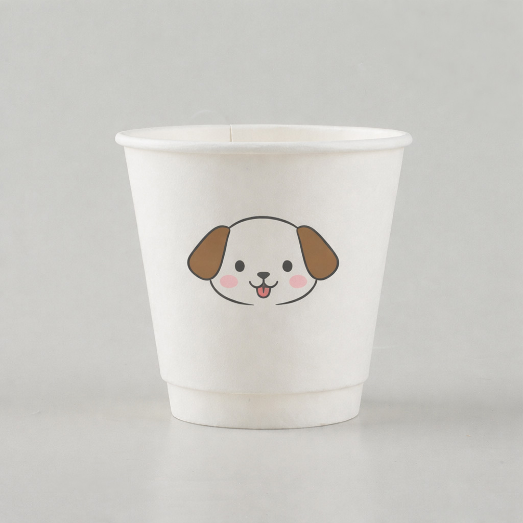 Customized 8oz-90 Puppy Pattern Kraft Paper Cup (300ml)