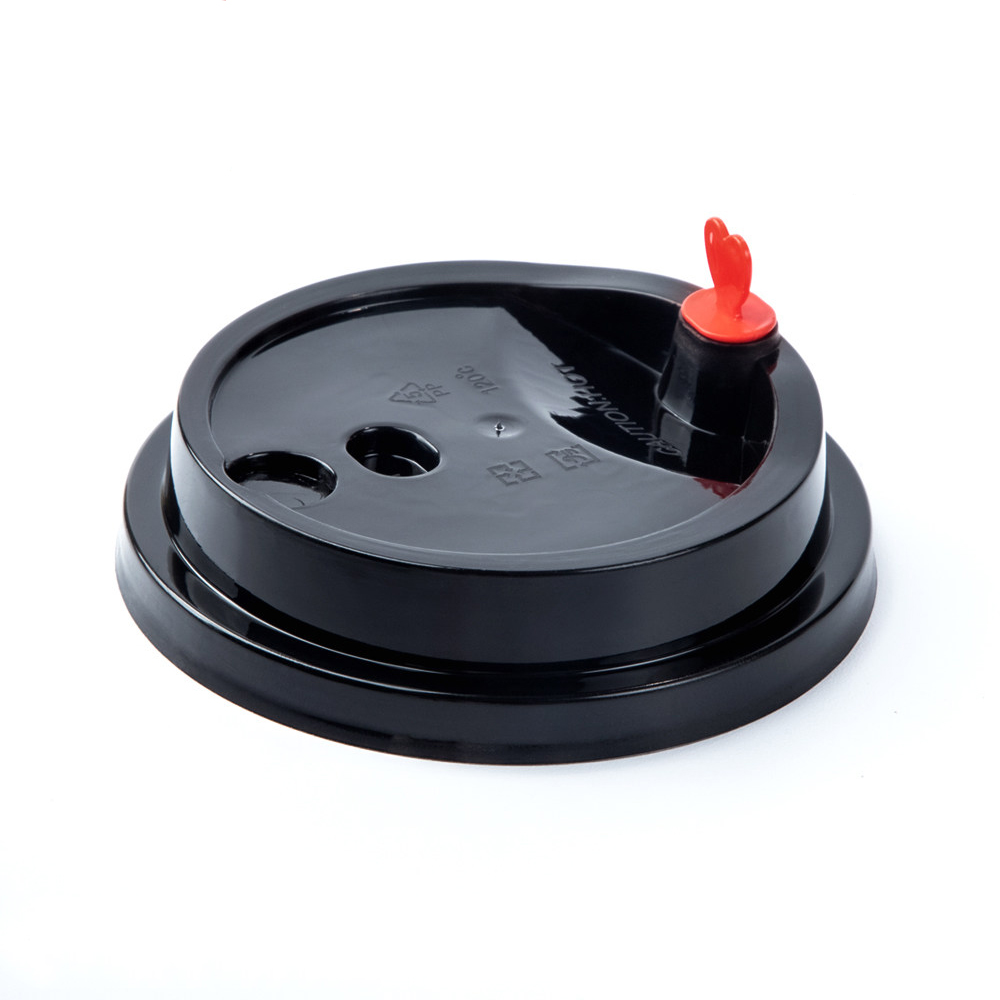 90mm black lid with red heart plug