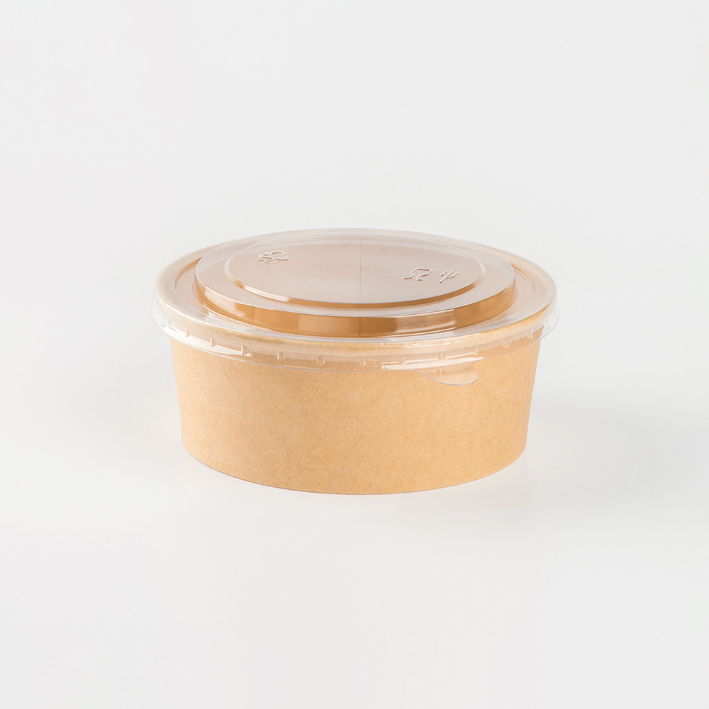 150 Caliber Kraft Paper Bowl Base with PET Lid