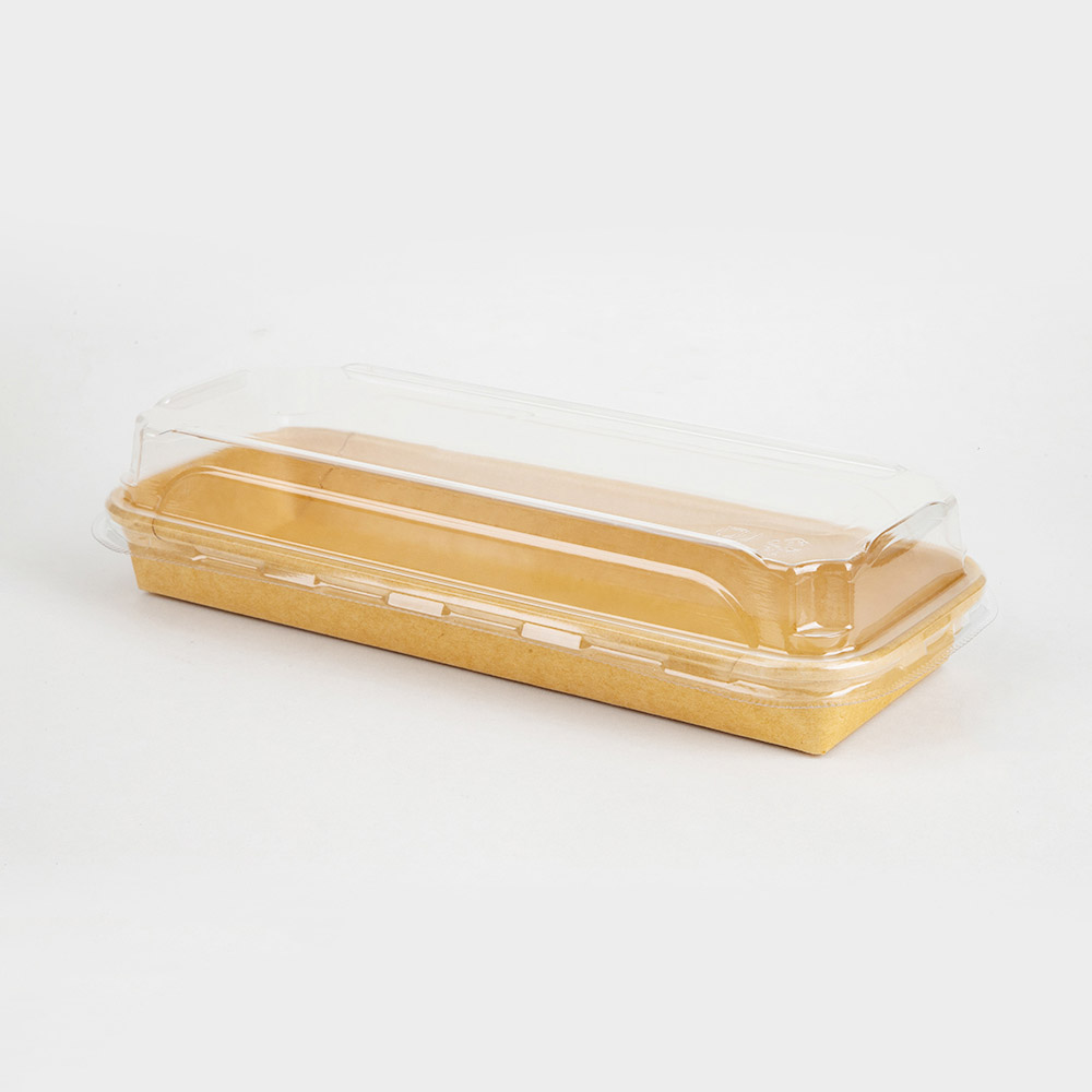 2#Kraft Paper Sushi Box with PET Lid