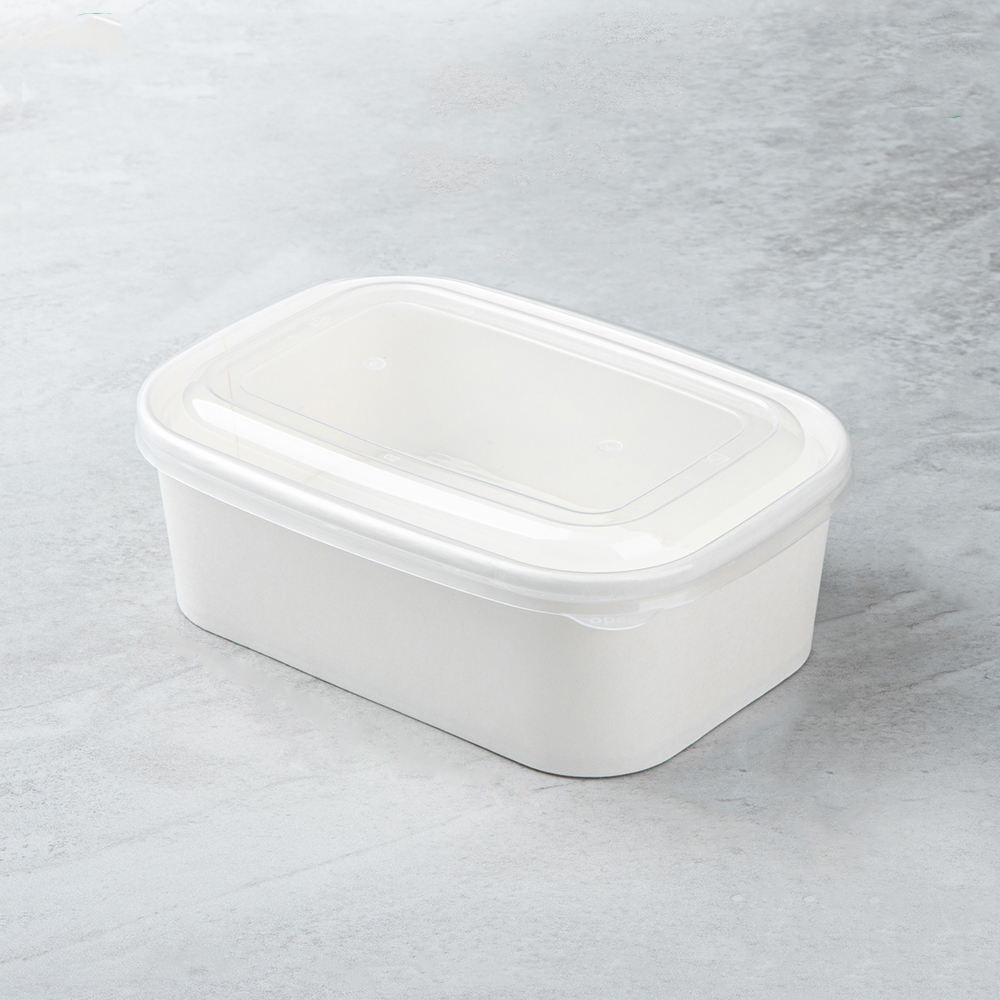 750ml White Cardboard Square Box with PP Lid