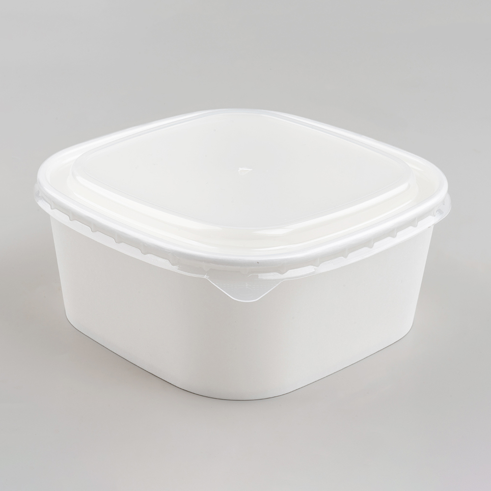 1400 Square White Cardboard Box with PP Lid