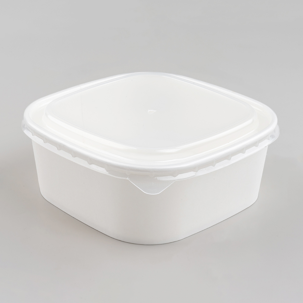 1200 Square White Cardboard Box with PP Lid