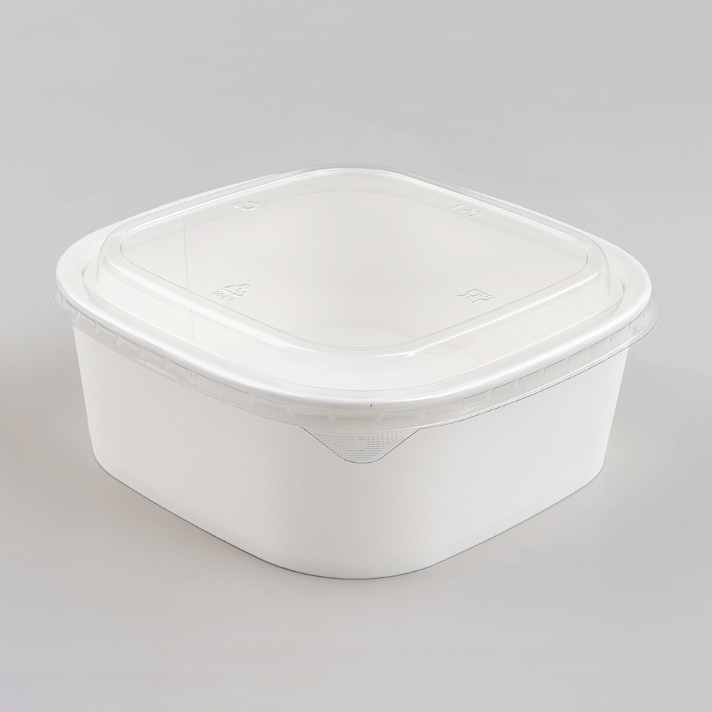 1200 Square White Cardboard Box with PET Lid