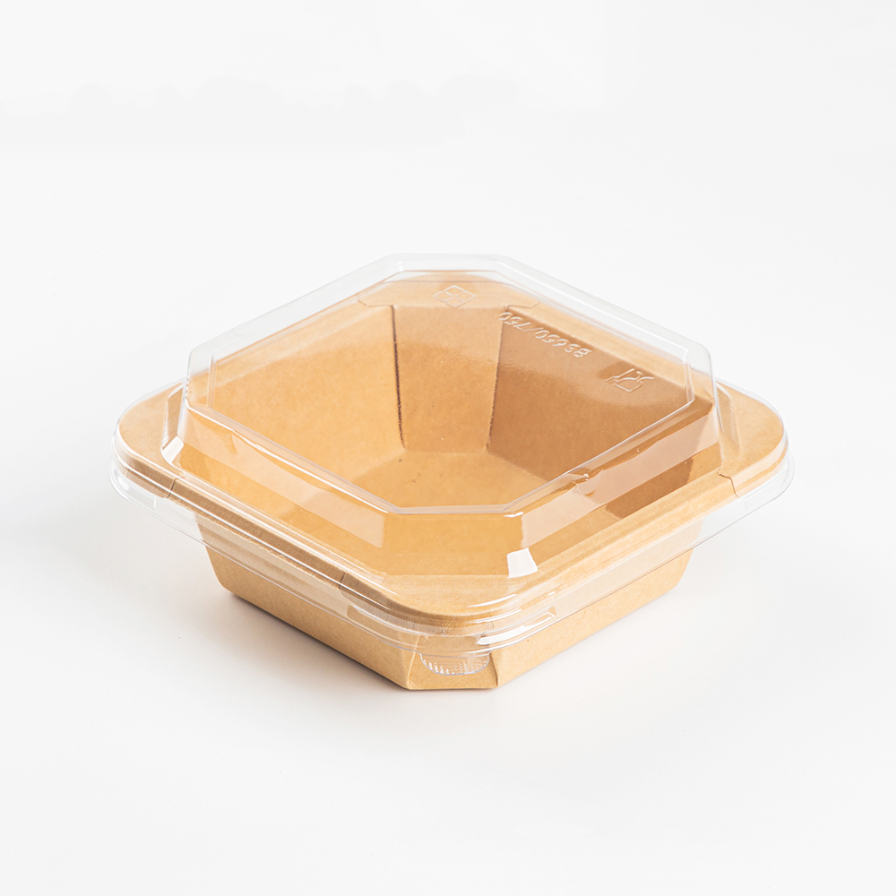 650ml Kraft Octagonal Box with PET Lid