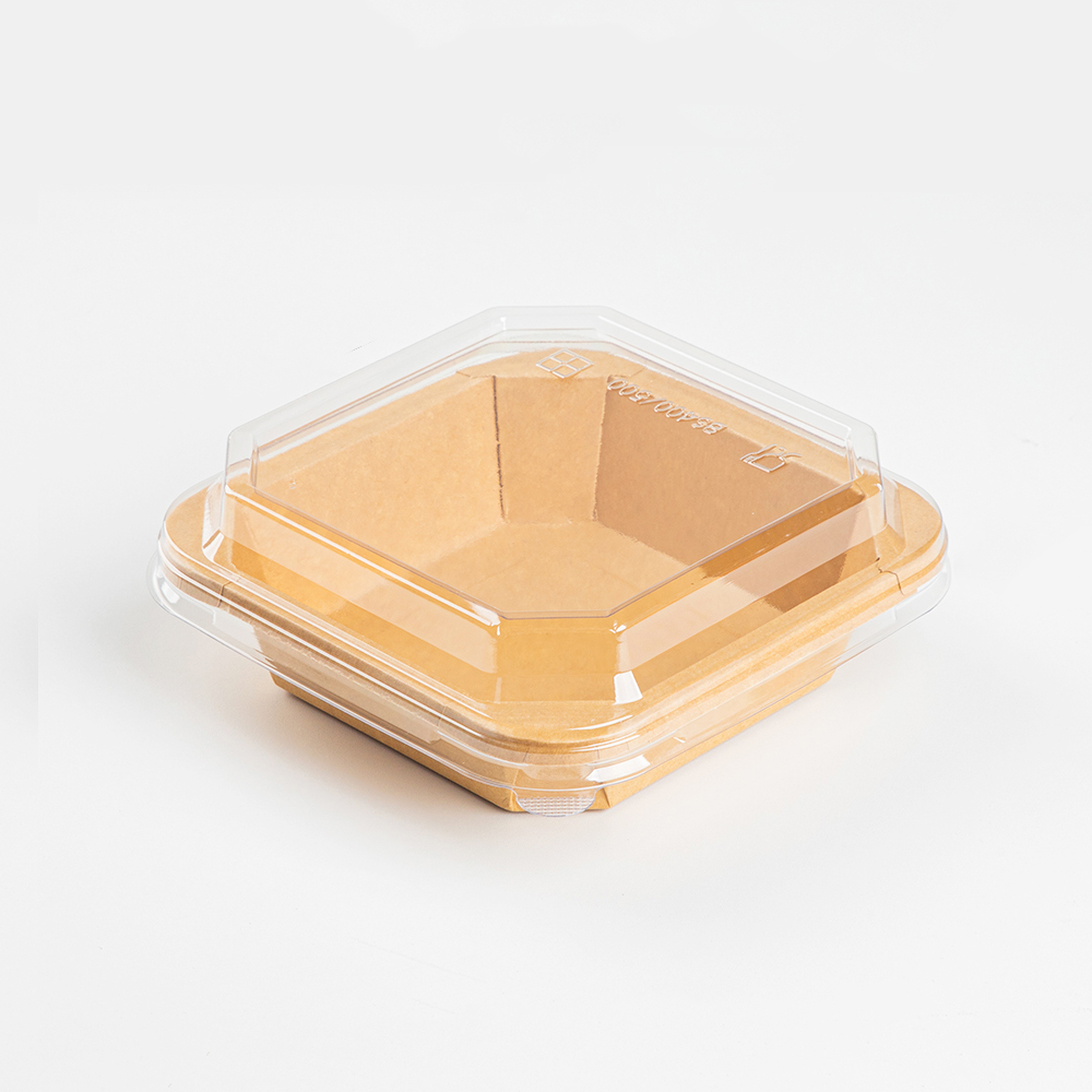 400ml Kraft Octagonal Box with PET Lid